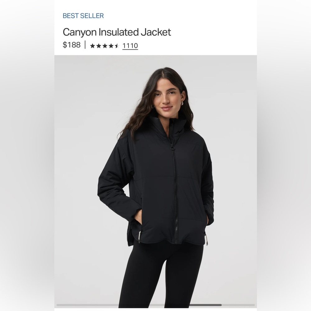 Canyon Insulated Black Jacket Vuori